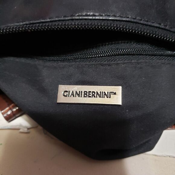 Giani Bernini Black Brown Patent Leather Hand Bsg Purse 8"×10"×3.5" - Picture 8 of 8